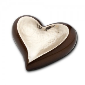 Keepsake Heart (Brown and Hammered Gold)